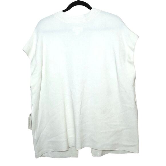 NWT Maeve By Anthropologie Women’s Oversized Muscle Sweater Vest Ivory Size L - Picture 3 of 8